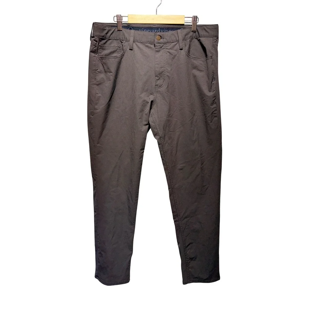 Vineyard Vines Mens Golf On The Go Pant 34x30 Gray Performance Stretch Chino